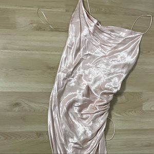 Zara satin light pink dress